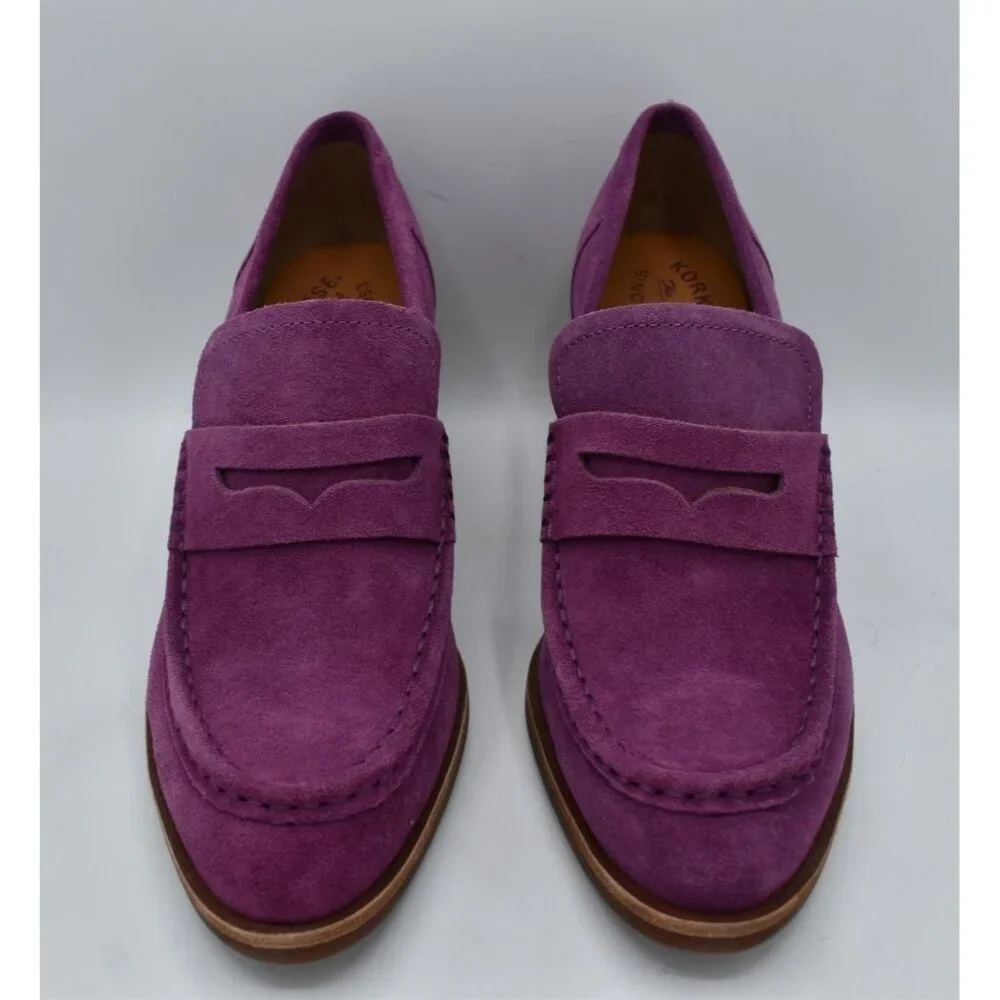 Kork-Ease Womens Size 11 Modeste Purple Suede‎ Block Heel Pump Loafers Shoes